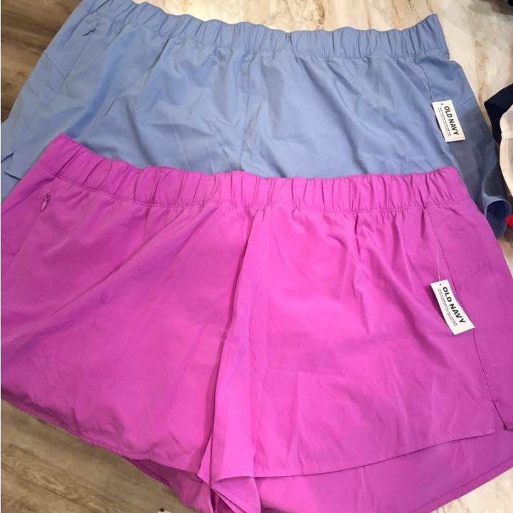 Old Navy Athletic Shorts Pink and Blue Elastic Waistband